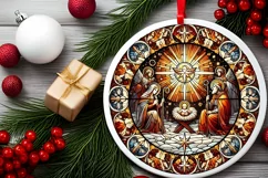 Round Christmas Ornament Sublimation|Clipart Product Image 1