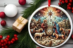 Round Christmas Ornament Sublimation|Clipart Product Image 1