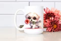 Watercolor Maltese Caricature Smiling Product Image 2