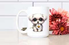 Watercolor Maltese Caricature Smiling Product Image 2
