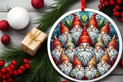 Round Christmas Ornament Sublimation|Clipart Product Image 1