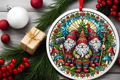Round Christmas Ornament Sublimation|Clipart Product Image 1