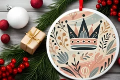 Round Christmas Ornament Sublimation|Clipart Product Image 1