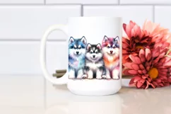 Colorful Siberian Husky Watercolor Product Image 2