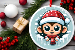 Round Christmass Ornament PNG Product Image 2