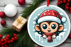 Round Christmas Ornament Sublimation|Clipart Product Image 2
