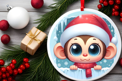 Round Christmass Ornament PNG Product Image 2