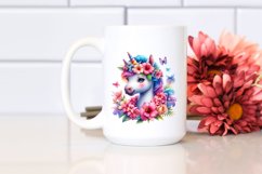 Colorful Baby Unicorn with Lei PNG Product Image 2