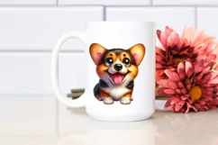Colorful Crazy Pembroke Welsh Corgi | Sublimation | Clipart Product Image 2