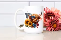 Highland Cow Portrait Wearing Bow | Clipart Product Image 2