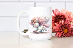 Baby Unicorn Tumbling with Spring Petals, PNG Product Image 2