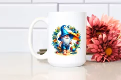 Summer Gnome with Azzure Accents on Beach | Sublimation | Product Image 2