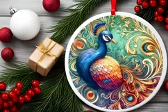 Round Christmas Ornament Sublimation|Clipart Product Image 2