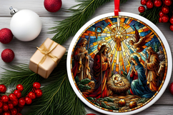Round Christmass Ornament PNG Product Image 2