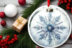 Round Christmas Ornament Sublimation|Clipart Product Image 2