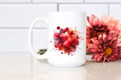 Colorful Redish Watercolor Splash with Stains Product Image 2