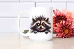 Funny Watercolor Raccoon Sticker Product Image 2