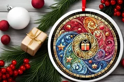 Round Christmas Ornament Sublimation|Clipart Product Image 1