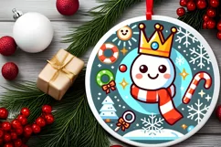 Round Christmas Ornament Sublimation|Clipart Product Image 1