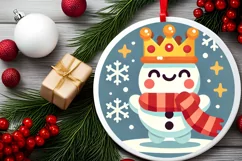 Round Christmas Ornament Sublimation|Clipart Product Image 1