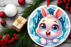 Round Christmas Ornament Sublimation|Clipart Product Image 2