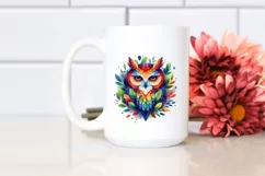 Abstract Vibrant Owl PNG Product Image 2