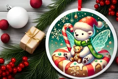 Round Christmas Ornament Sublimation|Clipart Product Image 1