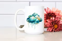 Colorful Cyan Cloud with Small Golden Foil | Sublimation | Product Image 2