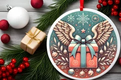 Round Christmas Ornament Sublimation|Clipart Product Image 2