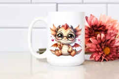 Colorful Baby Dragon Watercolor Clipart Product Image 2