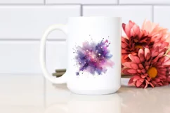 Colorful Purple Watercolor Splash with Glittery Texture Product Image 2