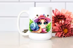 Funny Snail Holding Coffee with Vintage Diva Look Product Image 2