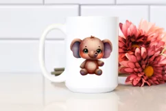 Colorful Plush Elephant Watercolor Clipart Product Image 2