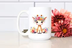 Pastel Giraffe Flower Crown Clipart Product Image 2