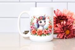 Baby Unicorn Impatiens Frame Sublimation Clipart Product Image 2