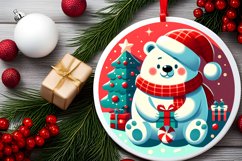 Round Christmas Ornament Sublimation|Clipart Product Image 2