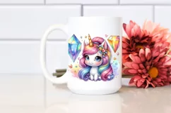 Baby Unicorn with Gemstone, Vibrant PNG Product Image 2