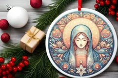 Round Christmas Ornament Sublimation|Clipart Product Image 2