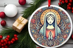 Round Christmas Ornament Sublimation|Clipart Product Image 2