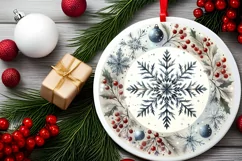 Round Christmas Ornament Sublimation|Clipart Product Image 2