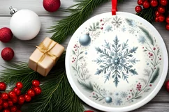 Round Christmas Ornament Sublimation|Clipart Product Image 2