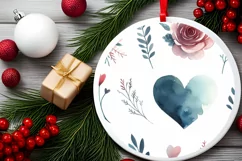 Round Christmas Ornament Sublimation|Clipart Product Image 2