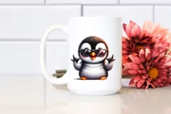 Detailed Penguin Sunglasses Rocker Sign Product Image 2