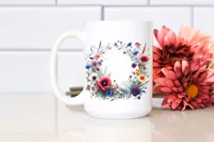 Vibrant Wildflowers Frame Watercolor Clipart Product Image 2