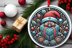 Round Christmas Ornament Sublimation|Clipart Product Image 2