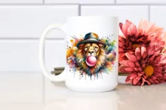 Quirky Lion Watercolor Clipart Product Image 2