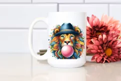 Quirky Lion Watercolor Clipart Product Image 2