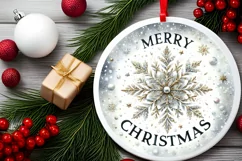 Round Christmas Ornament Sublimation|Clipart Product Image 2