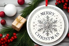 Round Christmas Ornament Sublimation|Clipart Product Image 2