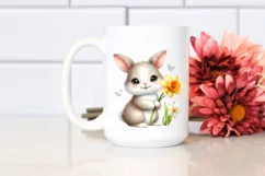 Easter Bunny Flower, Clipart |T-shirt, Mug PNG Product Image 2